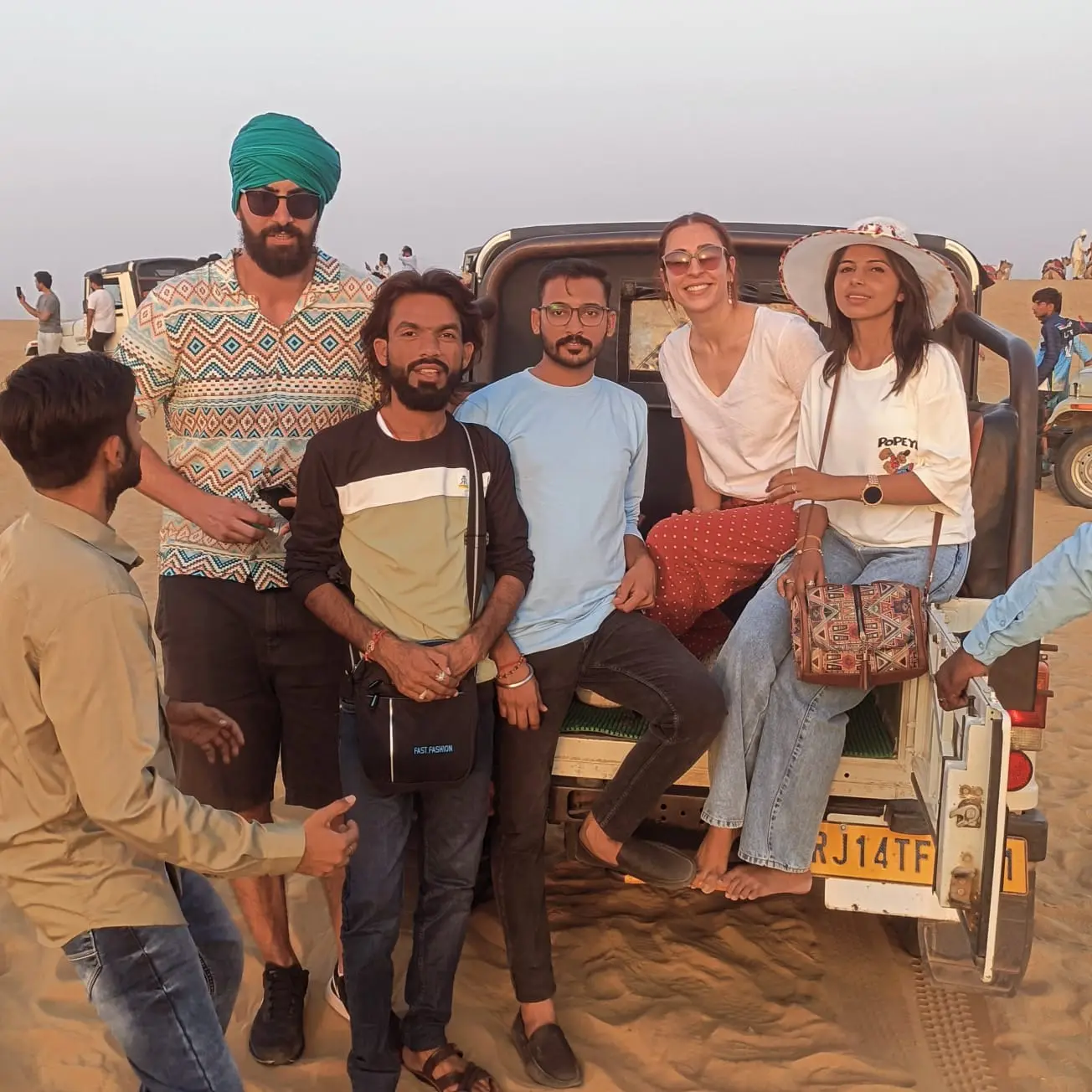 Group of travellers on a jeep safari