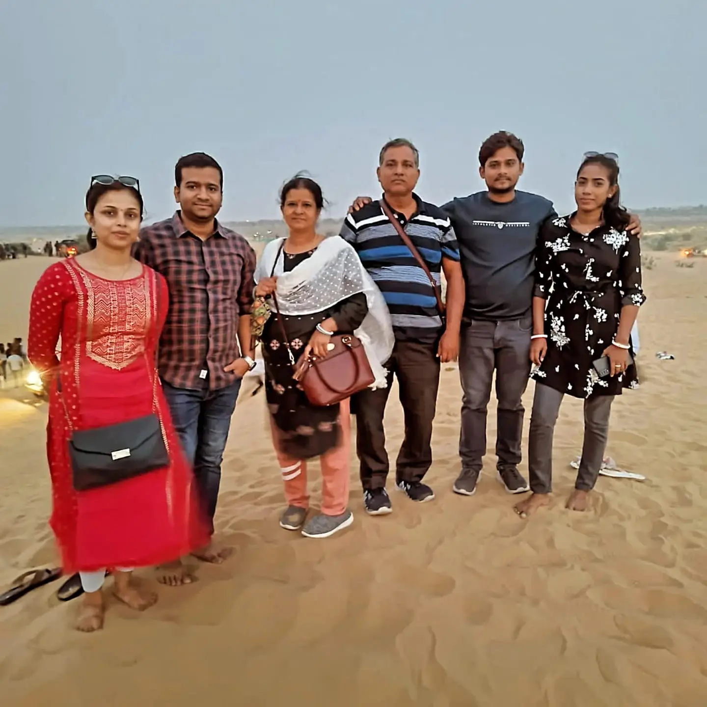 Family group at the Sam Sand Dunes