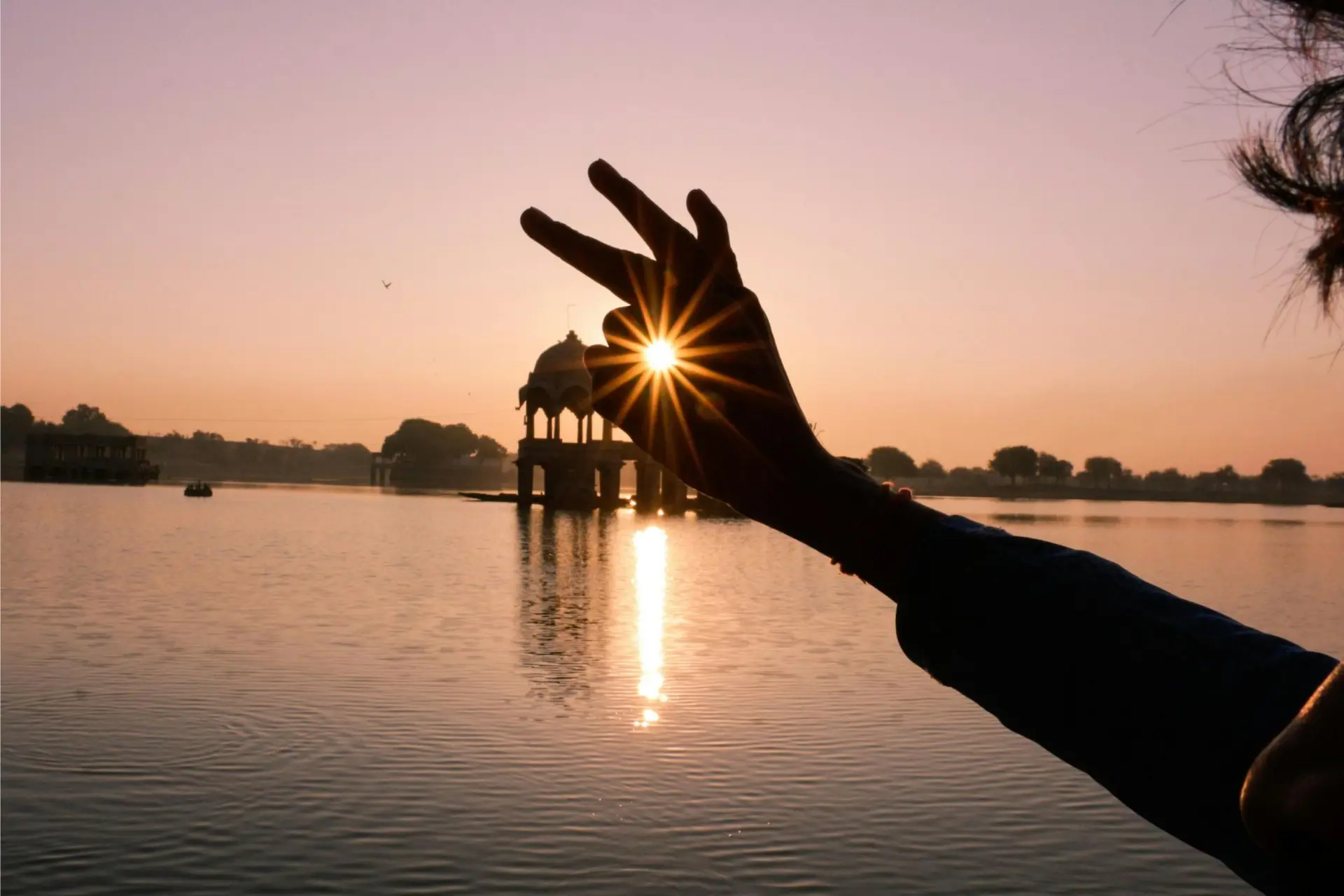 Sunset over Gadisar Lake
