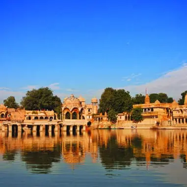 Gadisar Lake with its ghats and temples