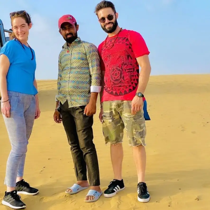 Friends exploring the dunes